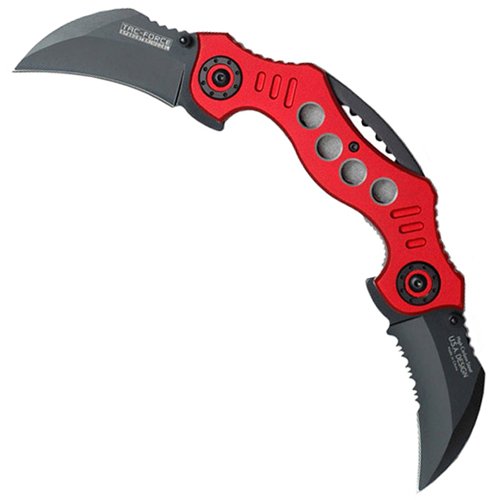 Tac-Force Half Serrated Double Blades Folding Knife
