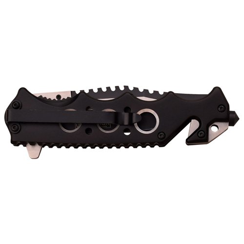Tac-Force Skull On Black Aluminum Handle Folding Knife