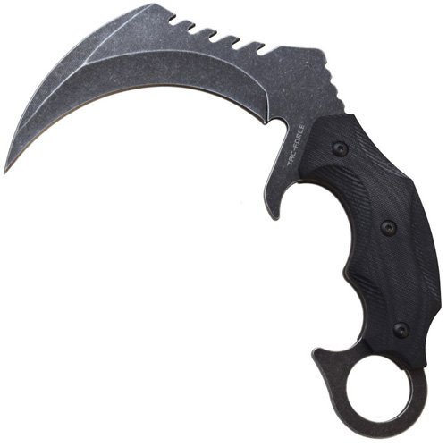 Tac-Force TF-FIX016BK Fixed Blade Knife 5 inch Hawkbill Fine Edge Blade