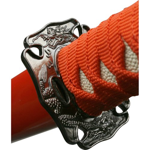 YK-58RD4 Satin Blade 3 Pcs Sword Set with Red Scabbard 