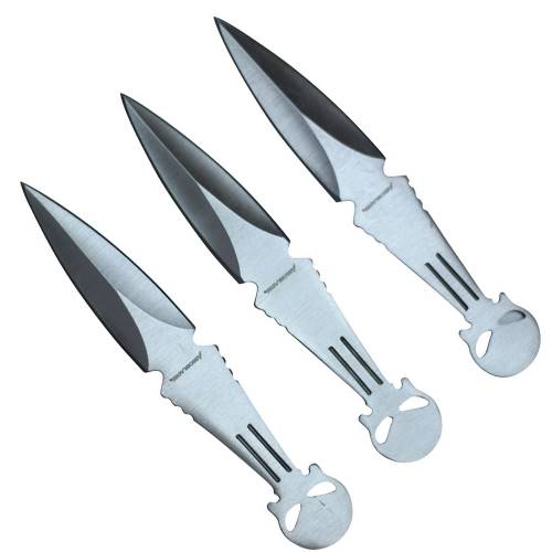 Punisher Skull Head 6.5' Throwing Knife Set w/Sheath