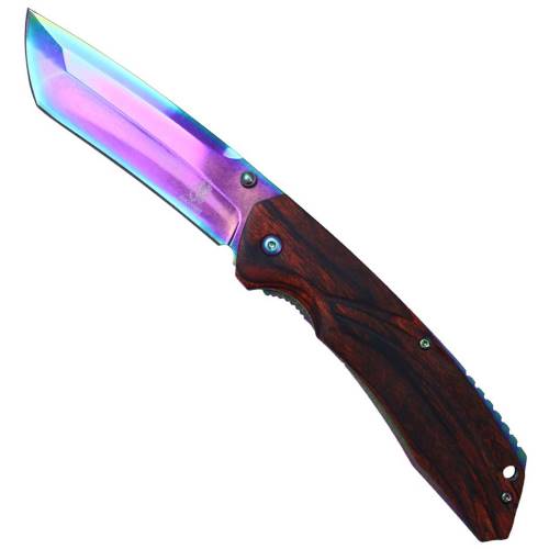 Classic Buckshot Spring Asissted Pocket Knife w/ Wood Handle