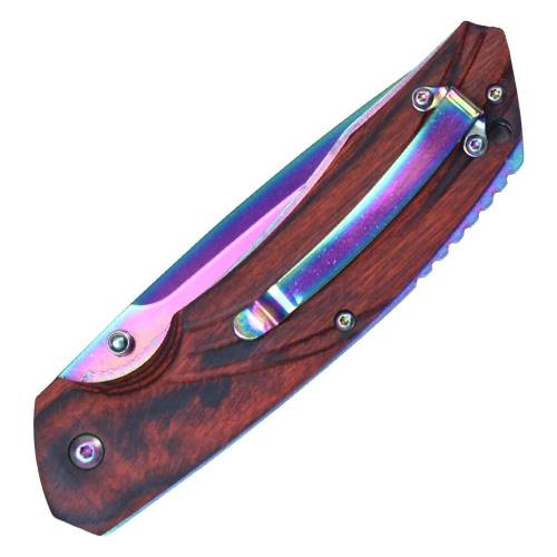 Classic Buckshot Spring Asissted Pocket Knife w/ Wood Handle