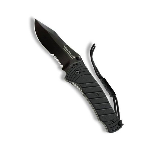JPT 3S Drop Point Black Square Handle Knife