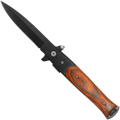 9' Stiletto Pocket Knife - Black