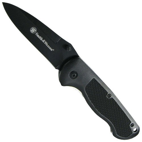 Smith & Wesson SW-CH0016 Bullseye Folding Linerlock With Black Coated Stainless 