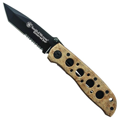 Smith & Wesson Desert Extreme Ops Knife - Half Serrated Edge