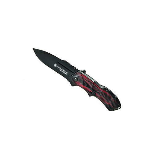 Smith And Wesson Black Ops 3 With Red Handle Drop Point Blade