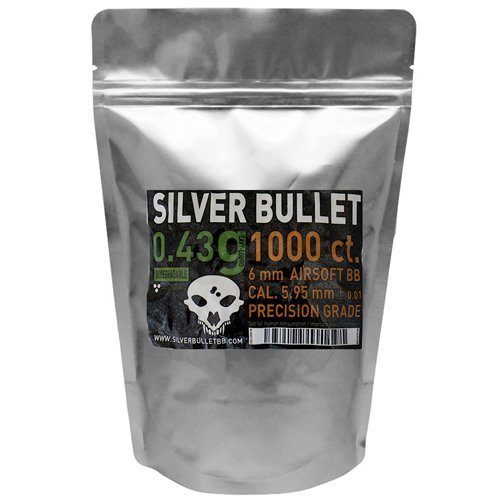 Silver Bullet .43g Bio Airsoft BBs - 1000 Count