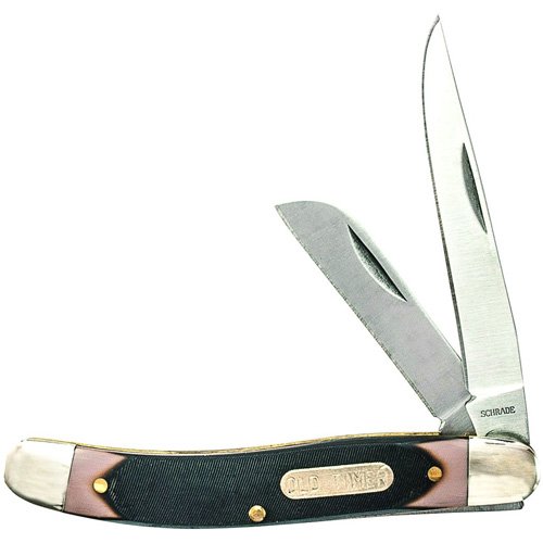 Schrade Old Timer Wrangler Folder With Clip And Sheepfoot Bblades