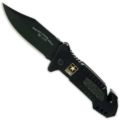 Schrade Collector Tin With ARMY7 Black Titanium Coated 440 Fixed Blade Knife