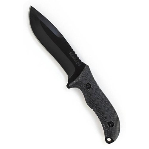 Schrade Black Drop Point Blade Full Tang Micarta Overlay Handle Fixed Blade Knife