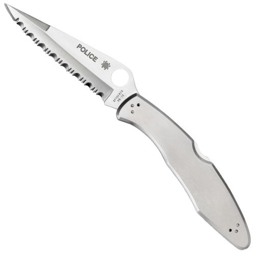 Spyderco Police Model Stainless Steel Handle Folding Knife