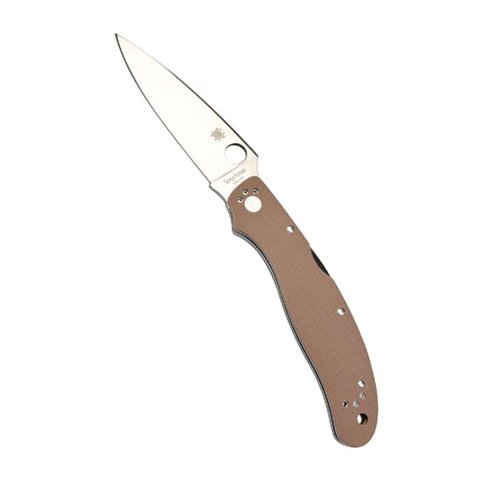 Spyderco Calypso Brown Plain Edge G-10 Folding Knife