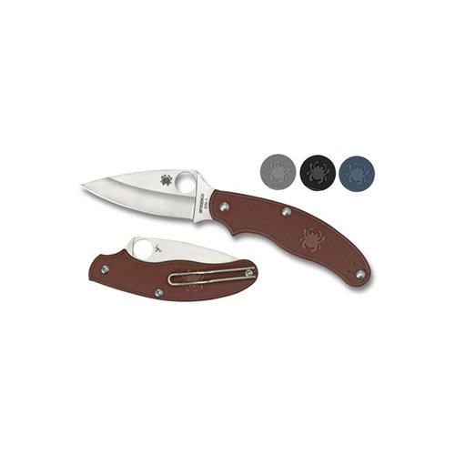 Spyderco UK Penknife Gray FRN Leaf Blade Combo Edge Folding Knife