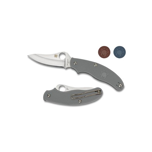 Spyderco UK Penknife Maroon FRN Drop Point Combo Edge Folding Knife