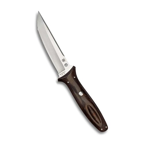 Spyderco Lum Tanto Burgundy Paperstone Fixed Blade Knife