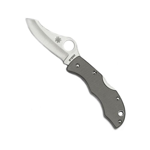 Spyderco Jester Gray G-10 Plain Edge Folding Knife