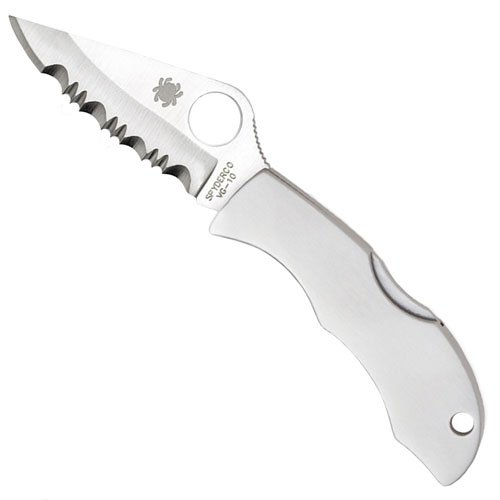 Spyderco Ladybug3 Knife With Stainless Handle - Serrated Edge
