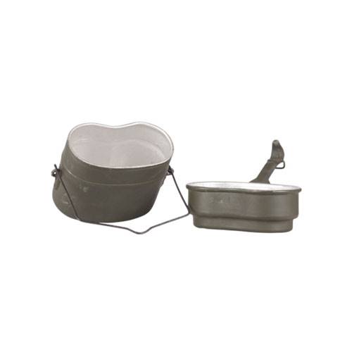 Surplus Hungarian Od 2-Pc Mess Kit Used