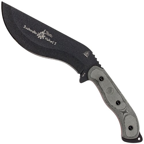 TOPS BKUK-01 Bushcrafter 7.0 Linen Micarta Handle Kukuri