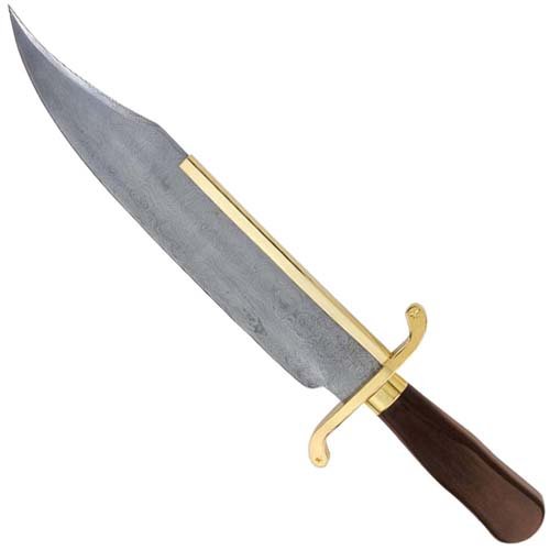 Gil Hibben Old West Damascus Blade Bowie Knife with Sheath