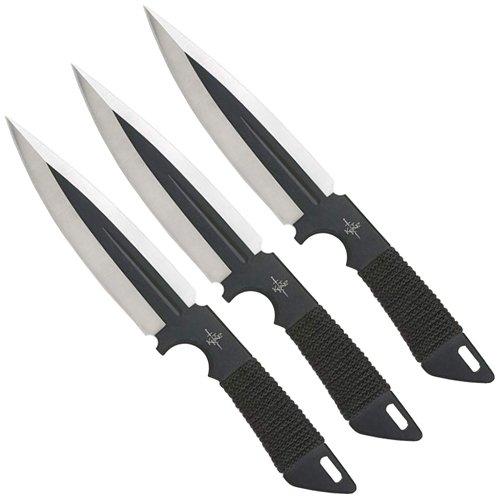 Kit Rae Black Jet Large Thrower Knife Triple Set 