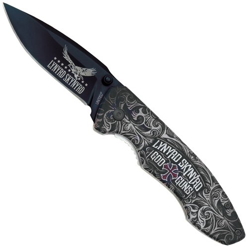 United Cutlery Skynyrd God and Guns Tailwind Folding Knife - Black
