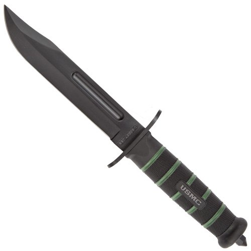 USMC Blackout Combat Fighter Fixed Blade Knife with Sheath