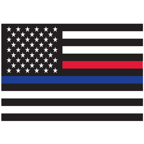 Ultra Force Thin Blue Line and Thin Red Line Flag Decal | Gorilla Surplus