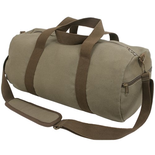 Ultra Force TwoTone Canvas Shoulder Duffle Bag Vintage Olive with