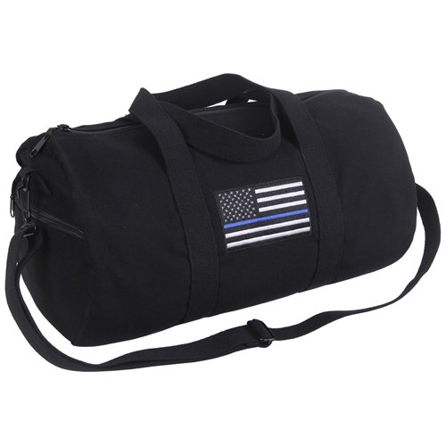 Ultra Force Thin Blue Line Canvas Shoulder Duffle Bag