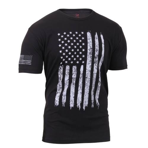 Distressed US Flag Athletic Fit T-Shirt