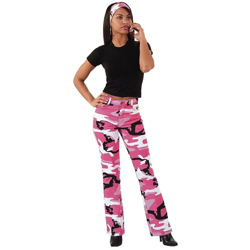 Womens Camouflage Stretch Flare Pants