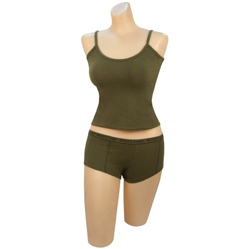 Womens Olive Drab Booty Camp Booty Shorts