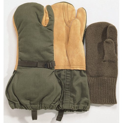 Ultra Force G.I. Surplus Leather Trigger Finger Mittens With Liner