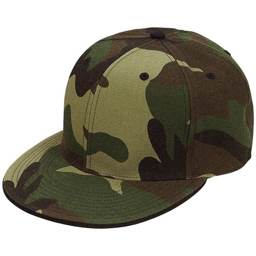 6-Panel Woodland Camo Fitted Cap