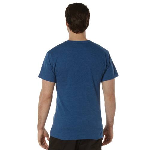 Mens Solid Color Polycotton Military T-Shirt