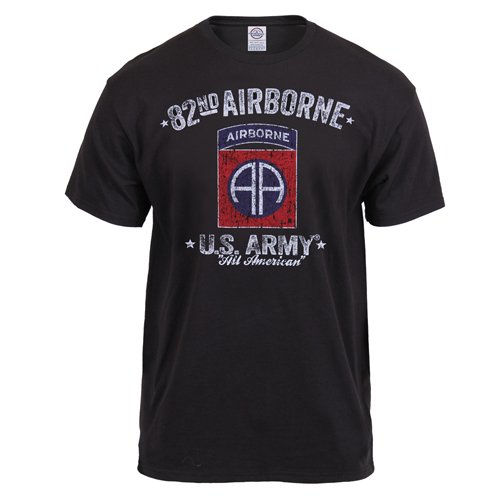 Black Ink 82nd Airborne Printed T-Shirt