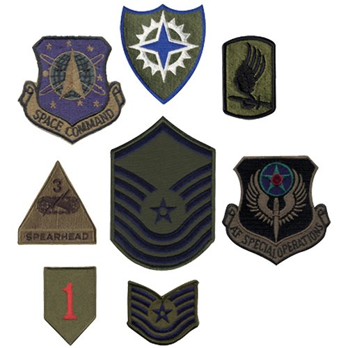 Subdued Military 50 pieces Assorted Military Patches