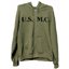Mens Olive Drab U.S.M.C. Zipper Hooded Sweatshirt