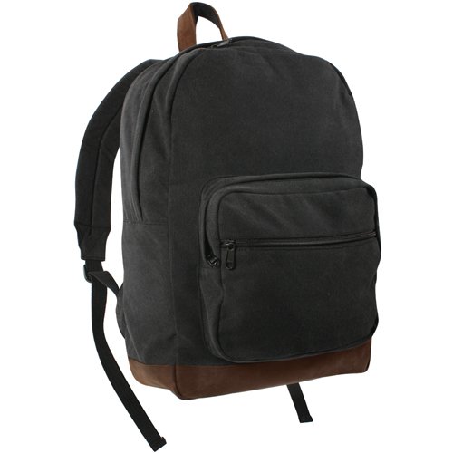 Vintage Canvas Teardrop Backpack with Leather Accents