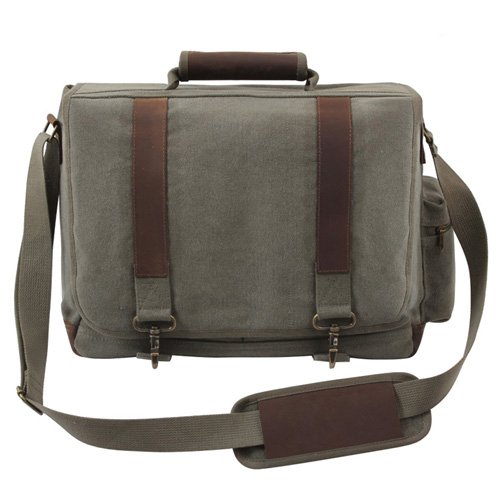 Vintage Canvas Pathfinder with Leather Accents Laptop Bag