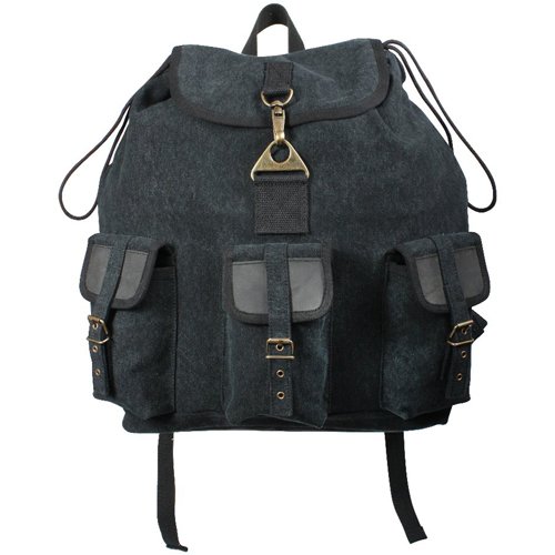 Vintage Canvas Wayfarer Backpack with Leather Accents