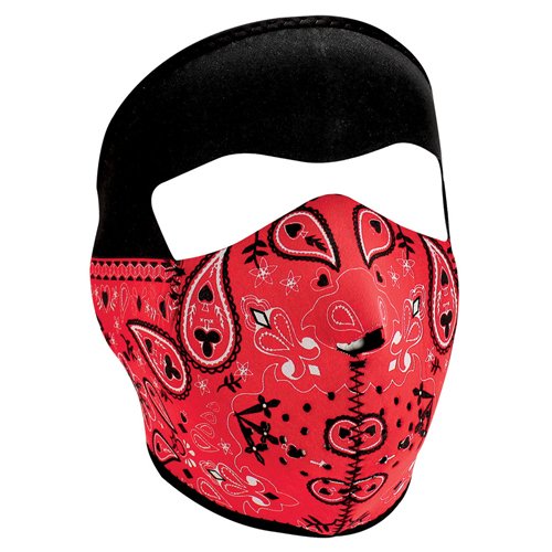 Zan Headgear Neoprene Red Paisley Bandana Full Face Mask | Gorilla Surplus
