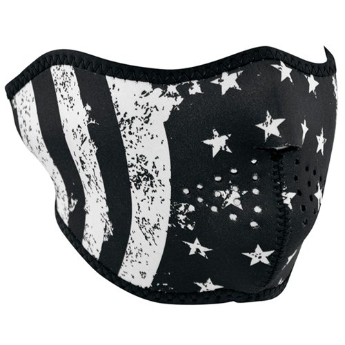 Neoprene Flag Half Mask - Black And White