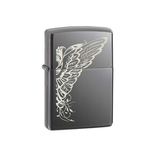 Zippo Butterfly Wings Black Ice Lighter