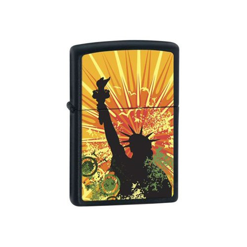 Zippo Black Matte Statue Of Liberty Lighter