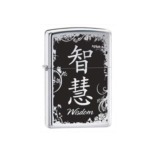 Zippo Chinese Symbol Wisdom High Polish Chrome Lighter