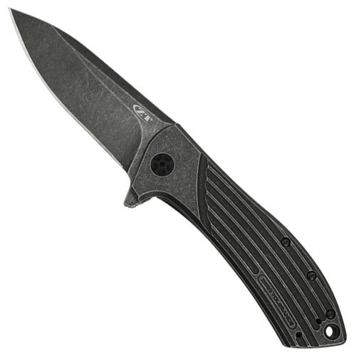 ZT 0801BW Flipper Folding Knife Blackwash